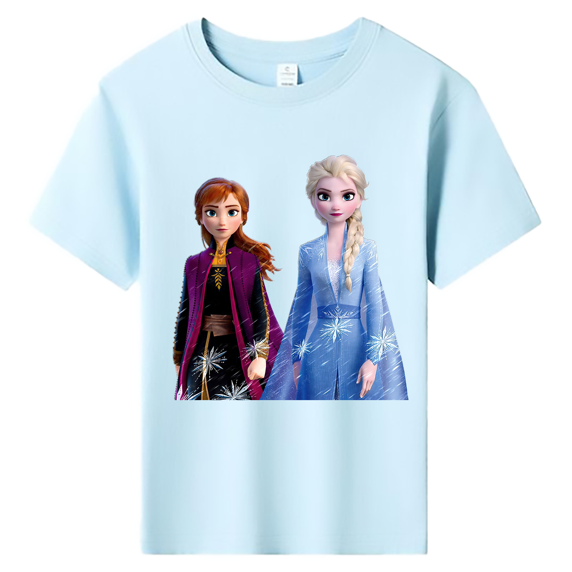 （画像用） アナと雪の女王 アンナ エルサ Frozen Anna Elsa 綿100％キッズTシャツ（フロントプリント）